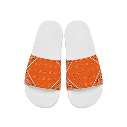 Bright Orange Diamond OG Bandana Slides