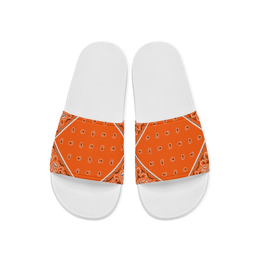 Bright Orange Diamond OG Bandana Slides