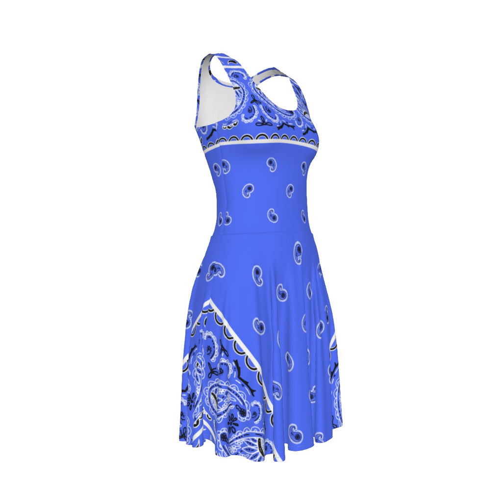 Sleeveless Bandana Dress - Royal