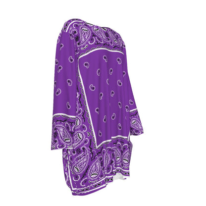 Crew Neck Dress Loose Fit - Grape