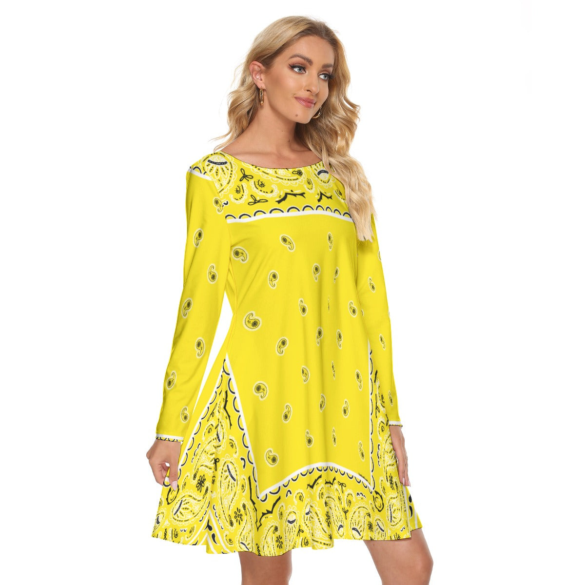Crew Neck Dress - Yellow