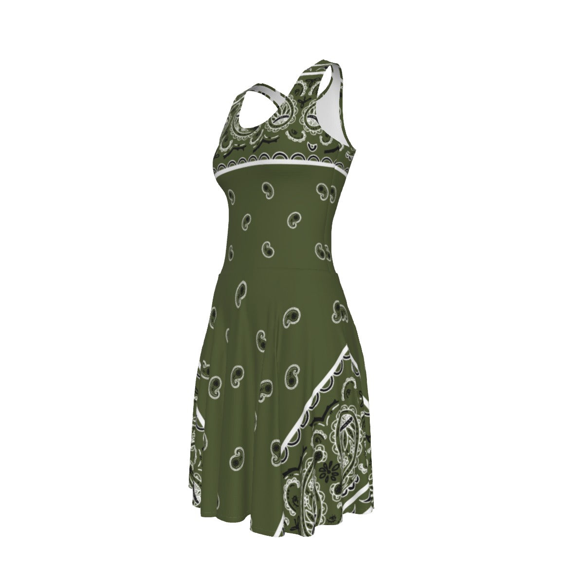 Sleeveless Bandana Dress - Army Green