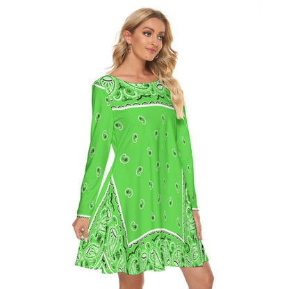 Crew Neck Dress - Bright Green
