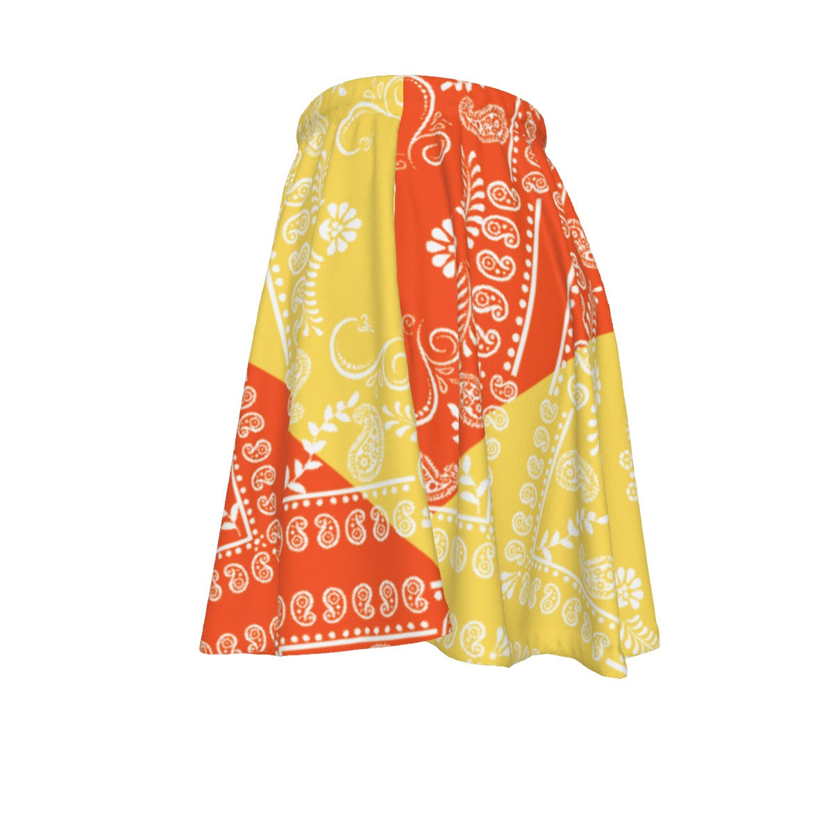 Colorful bandana with a paisley pattern on a white background