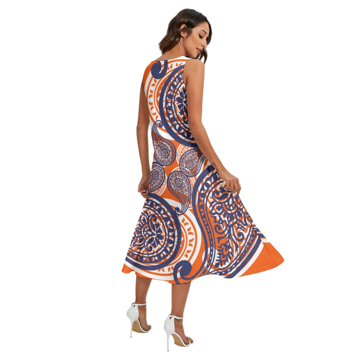 Bright Orange Women's Dress W/ Pockets
