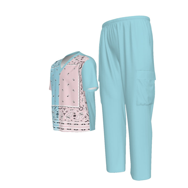 Scrubs - Pink and Blue Rec. Bandana Scrubs w Bottoms