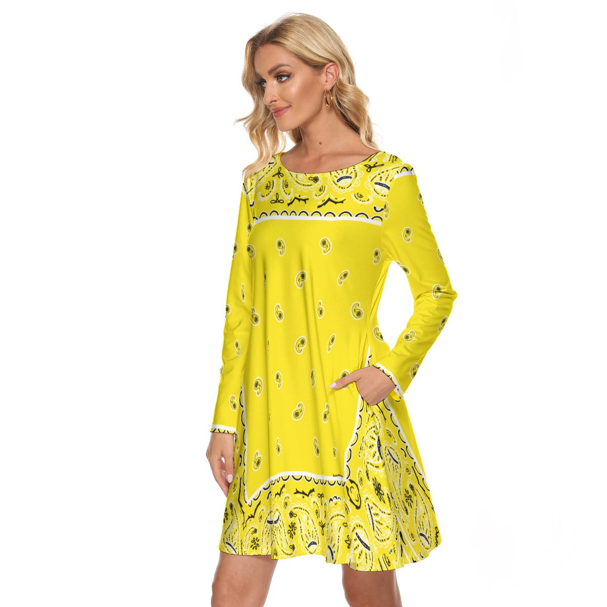 Crew Neck Dress - Yellow