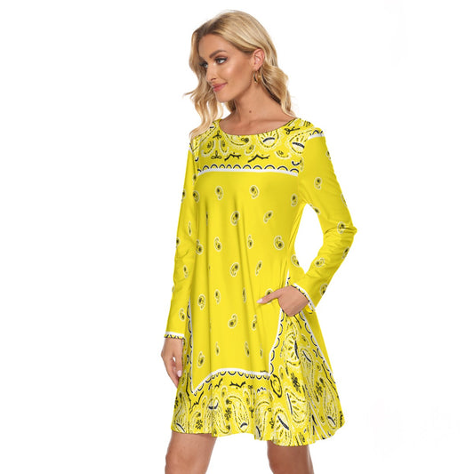 Crew Neck Dress - Yellow