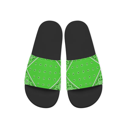 Bright Green Diamond OG Bandana Slides