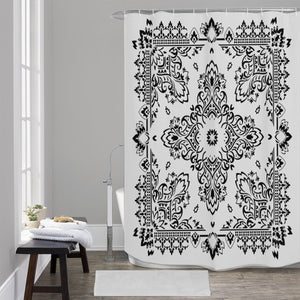 Shower Curtain - White Bandana 2 - 4 Sizes