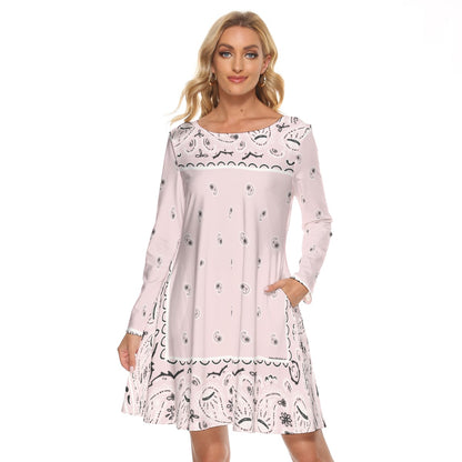 Crew Neck Dress - Pink