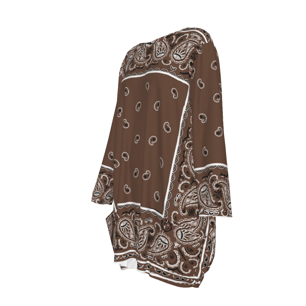 Crew Neck Dress Loose Fit - Coffee