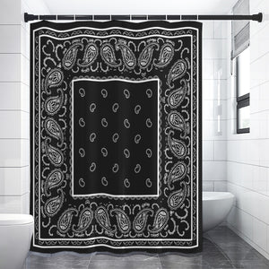 Shower Curtain - Black OG Bandana 4 Sizes