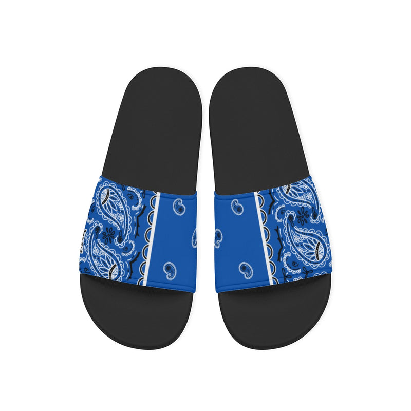 Women's Classic Blue Bandana Slides