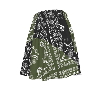 Army Green and Black Team Skirt
