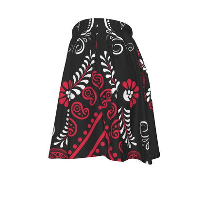 Black, Red and White Sweetheart Skirt
