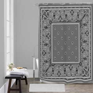 Shower Curtain - Gray OG Bandana - 4 Sizes