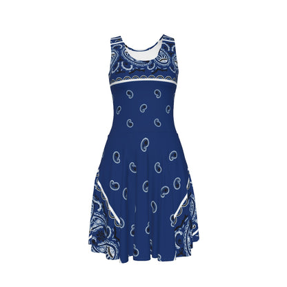 Sleeveless Bandana Dress - Navy
