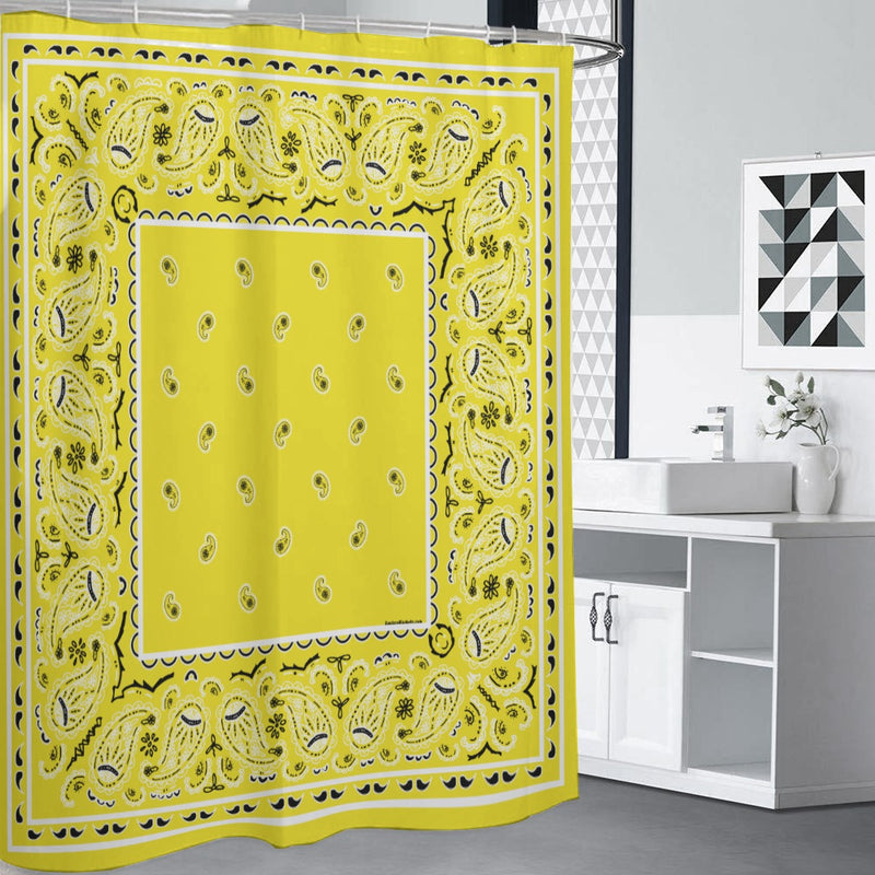 Shower Curtain - Yellow OG Bandana 4 Sizes