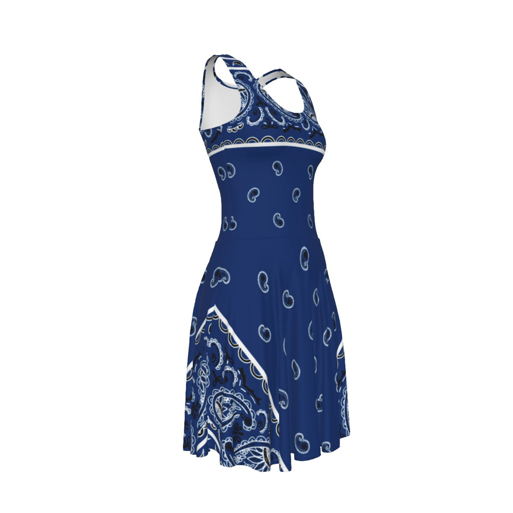 Sleeveless Bandana Dress - Navy