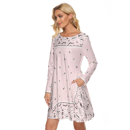 Crew Neck Dress - Pink