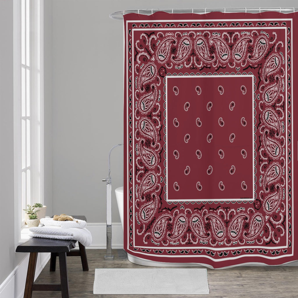 Shower Curtain - Maroon OG Bandana 4 Sizes