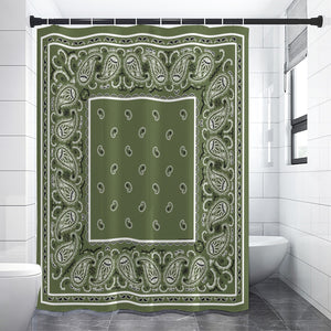 Shower Curtain - Army Green OG Bandana 4 Sizes