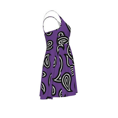 Women‘s Purple Cross Cami Dress