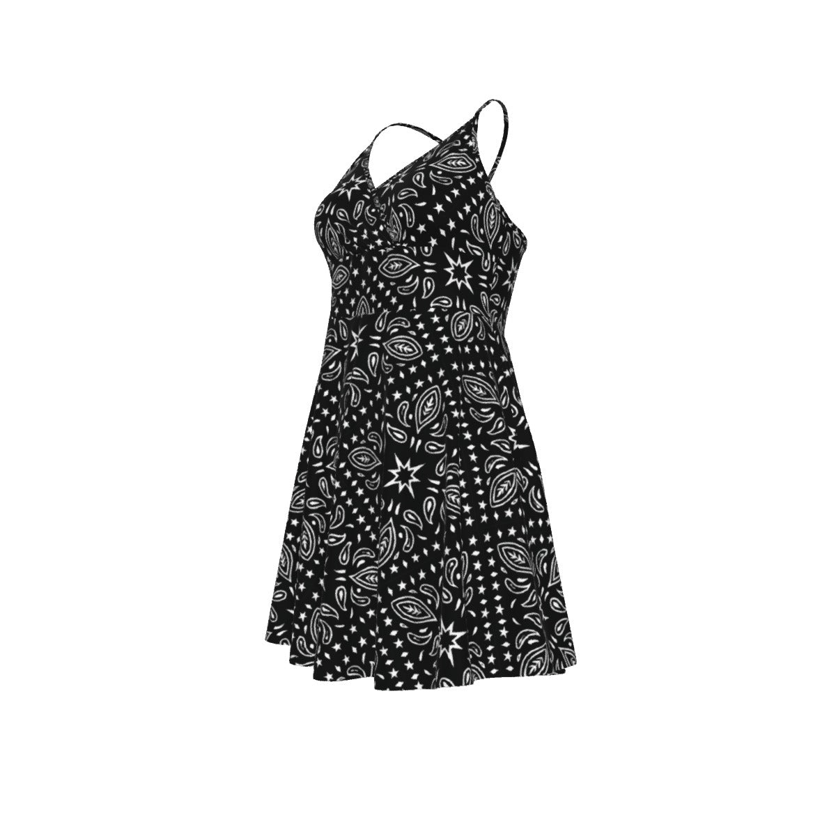 Women‘s Black and White Cami Bandana Dress