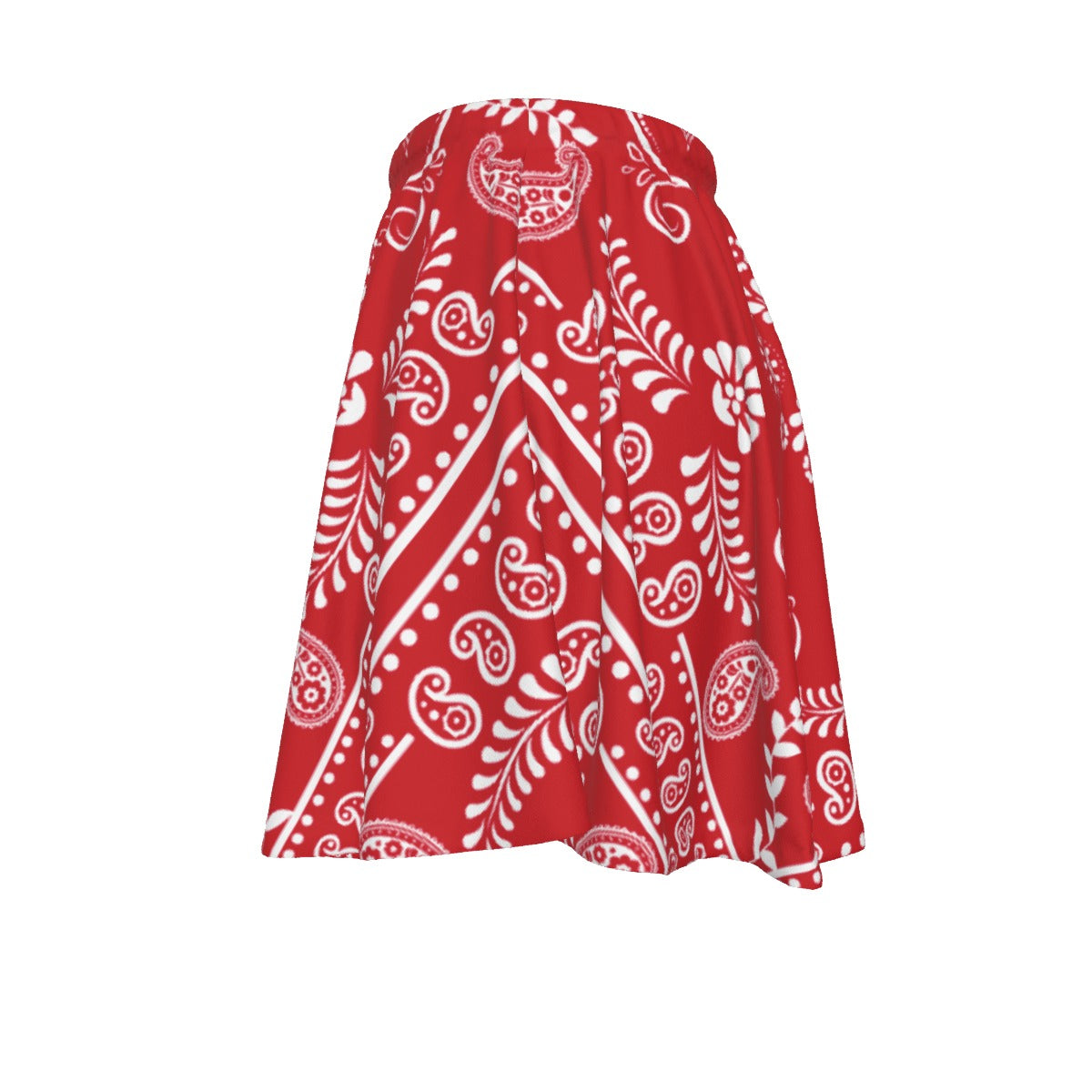 Left Side view of Red and White Sweetheart Skirt