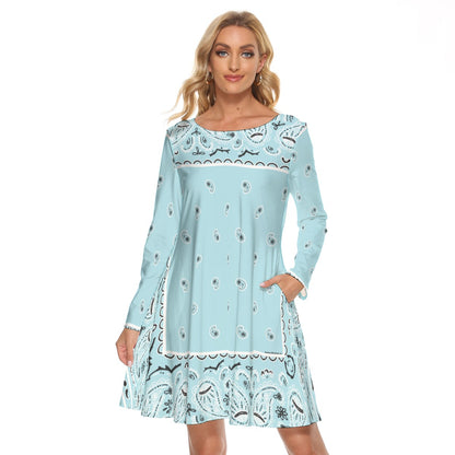 Crew Neck Dress - Baby Blue