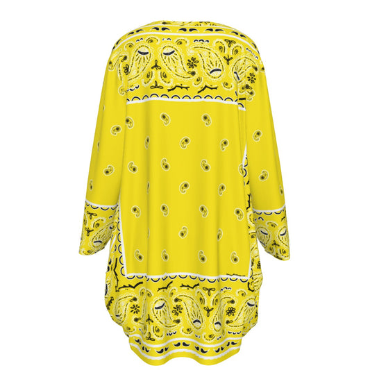 Crew Neck Dress Loose Fit - Yellow