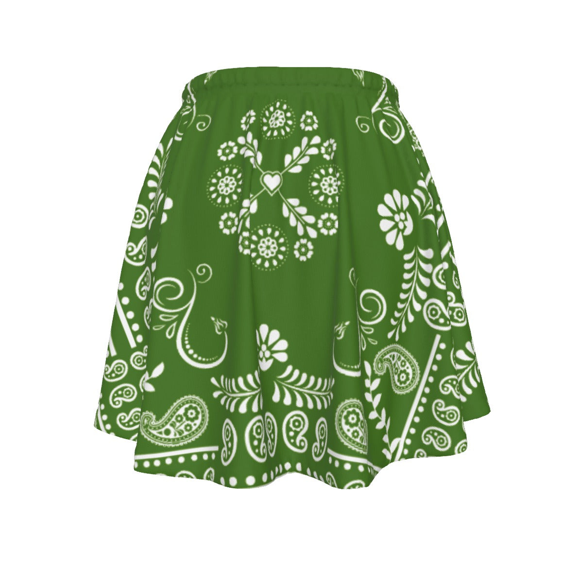 Green and White SweetHeart Skirt