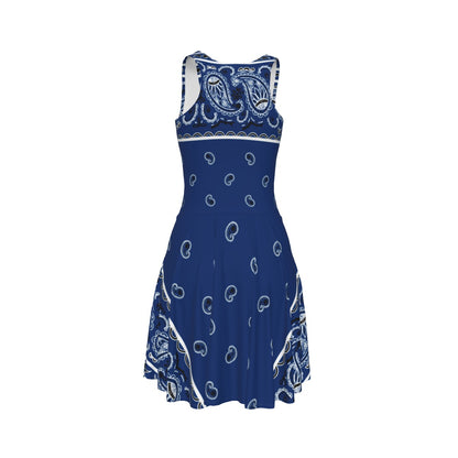 Sleeveless Bandana Dress - Navy