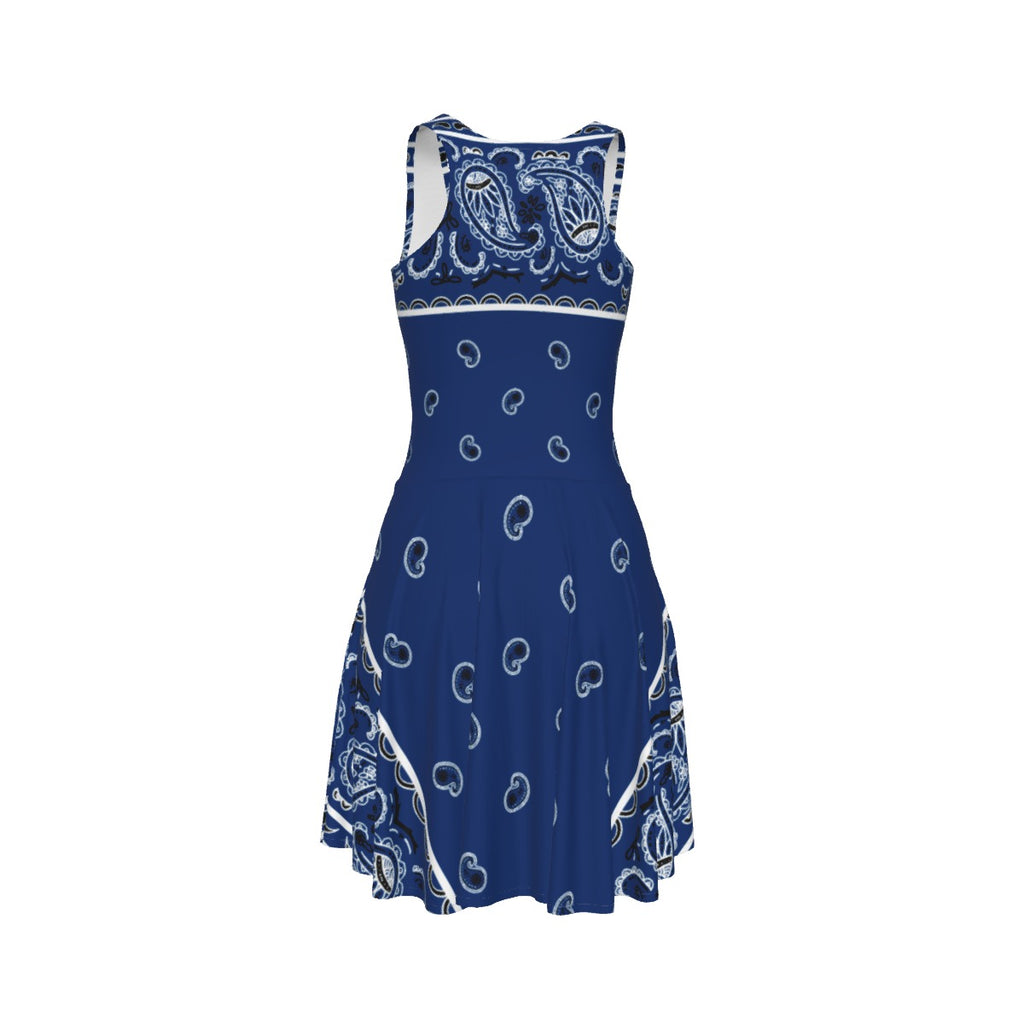 Sleeveless Bandana Dress - Navy