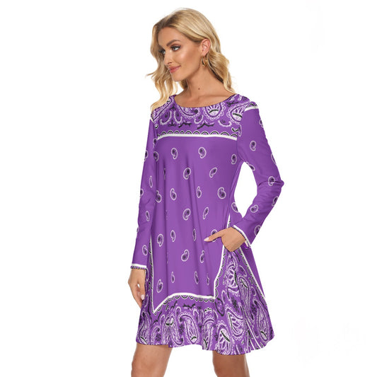 Crew Neck Dress - Grape