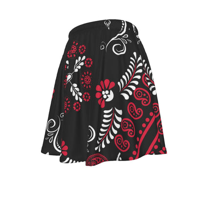 Black, Red and White Sweetheart Skirt