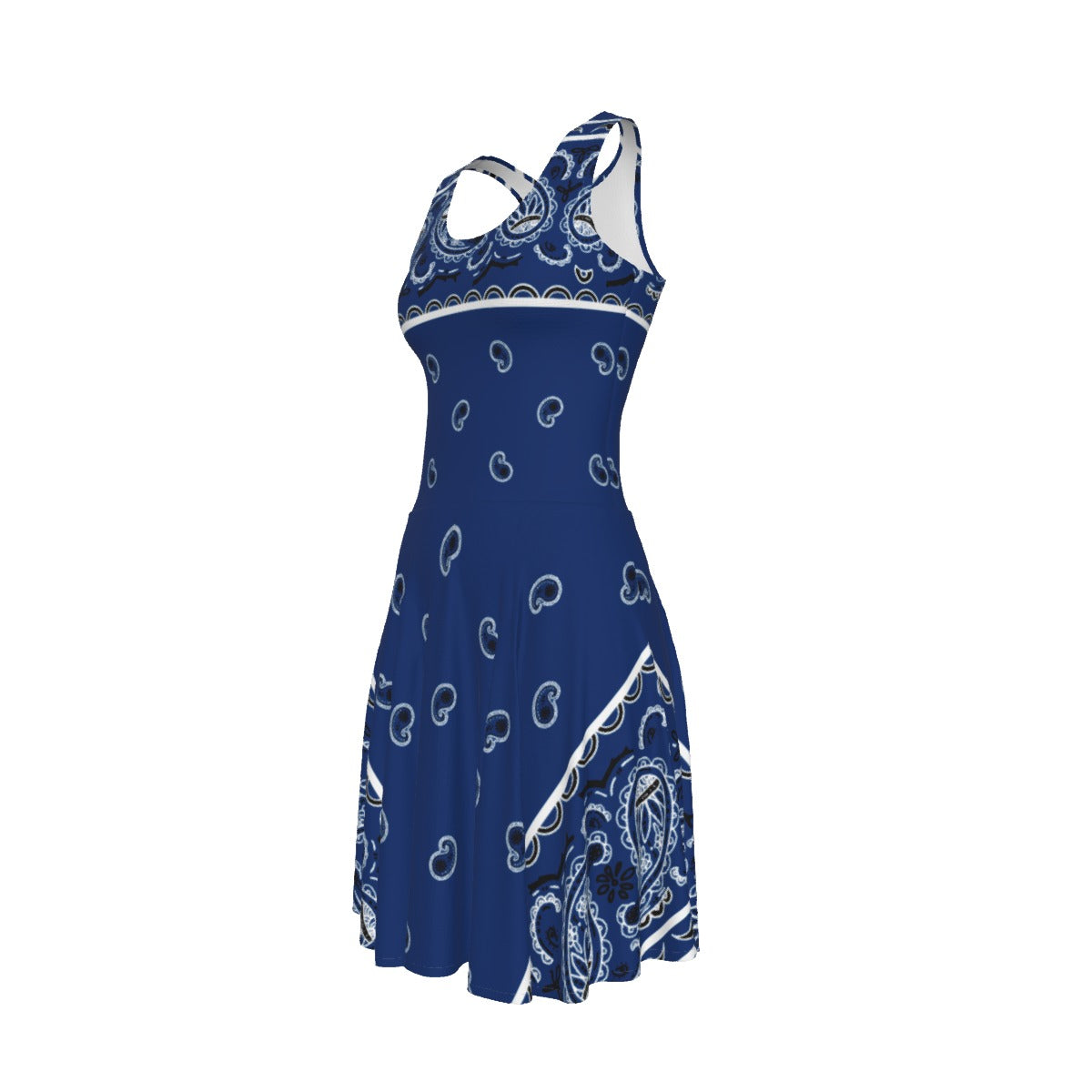 Sleeveless Bandana Dress - Navy