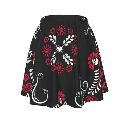 Black, Red and White Sweetheart Skirt