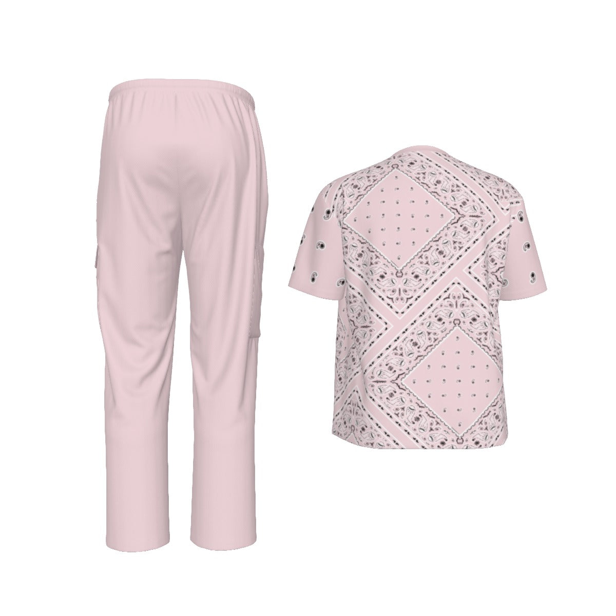 Scrubs - All Pink Big Diamonds Bandana Scrubs w Bottoms