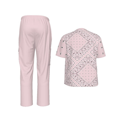 Scrubs - All Pink Big Diamonds Bandana Scrubs w Bottoms