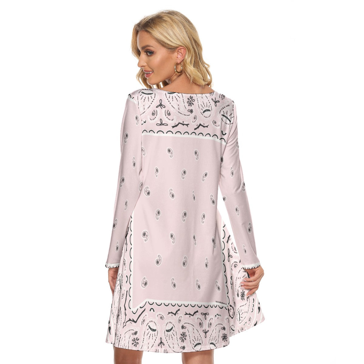 Crew Neck Dress - Pink