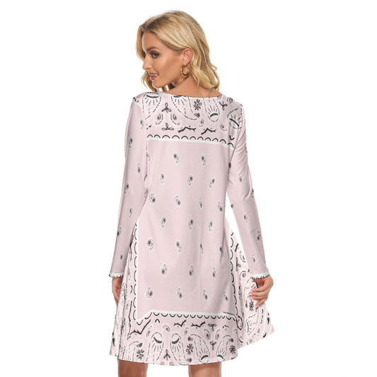 Crew Neck Dress - Pink