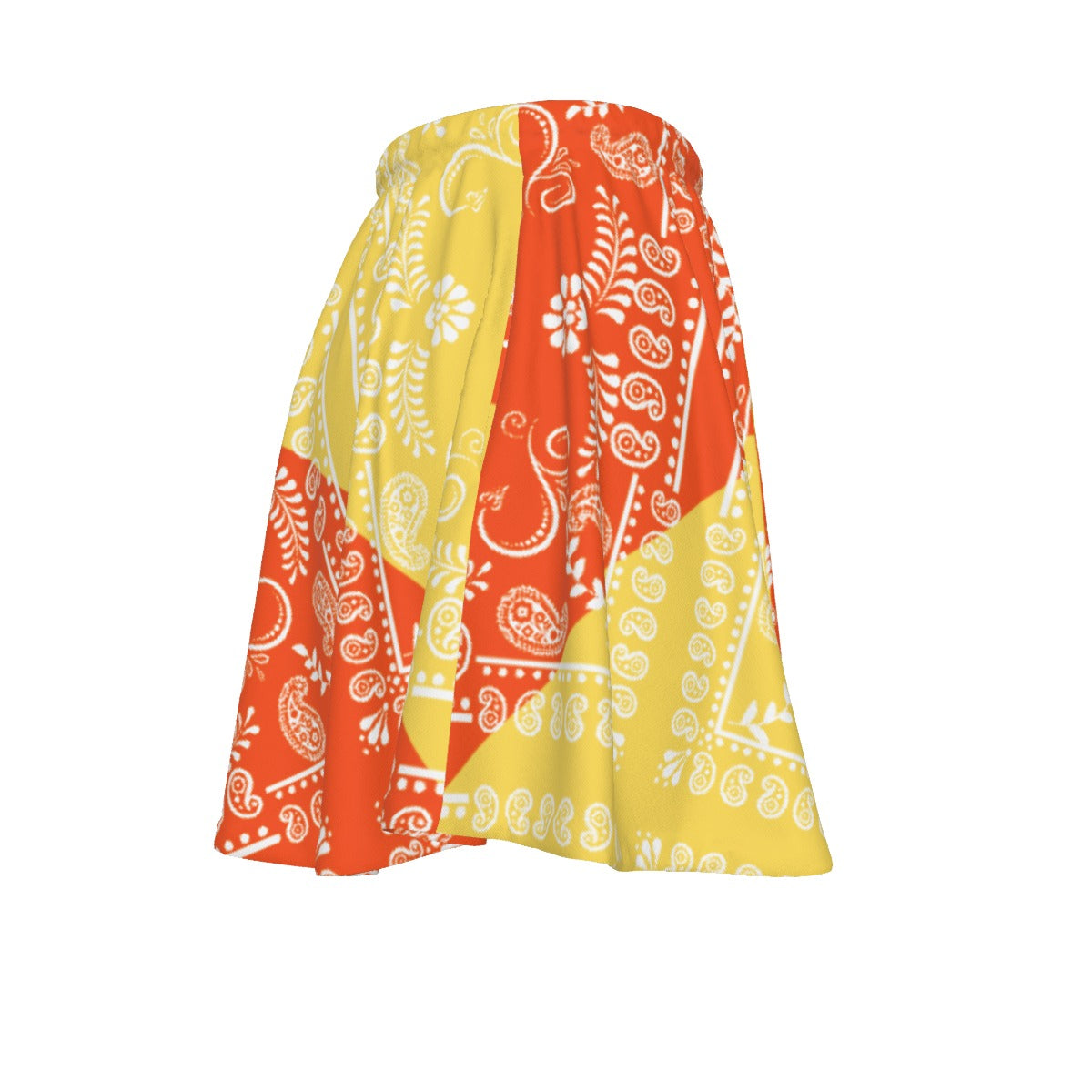 Colorful skirt with a pattern on a white background