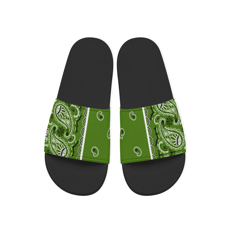 Women's Classic Green Bandana Slides