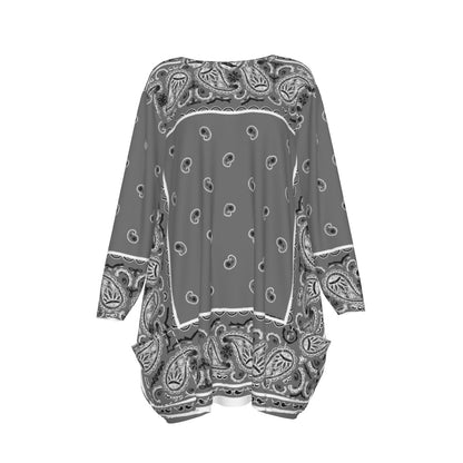 Crew Neck Dress Loose Fit - Gray