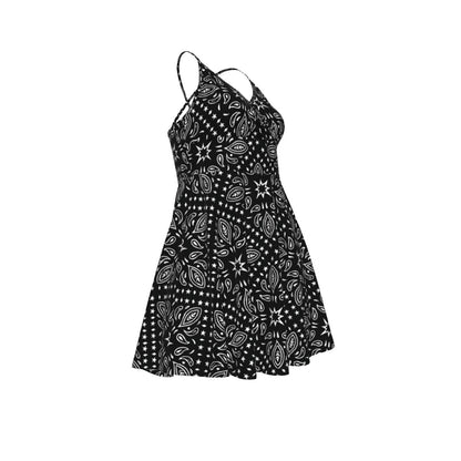 Women‘s Black and White Cami Bandana Dress