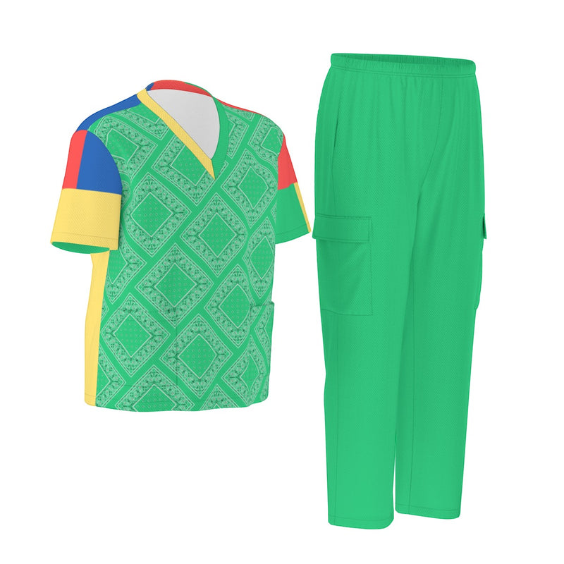 Scrubs - Little Diamond Green MC Bandana Scrubs w Green Bottoms