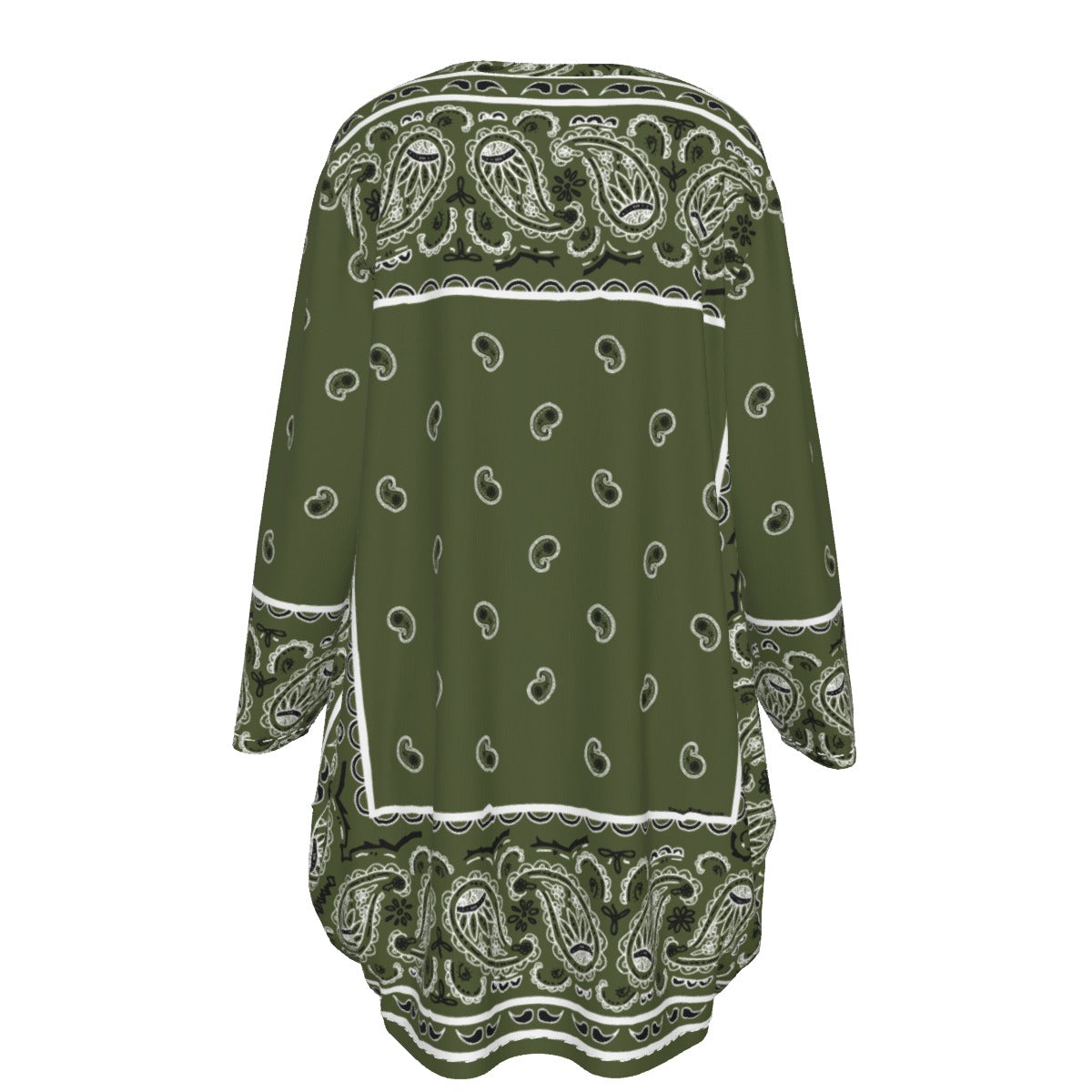Crew Neck Dress Loose Fit - Army Green
