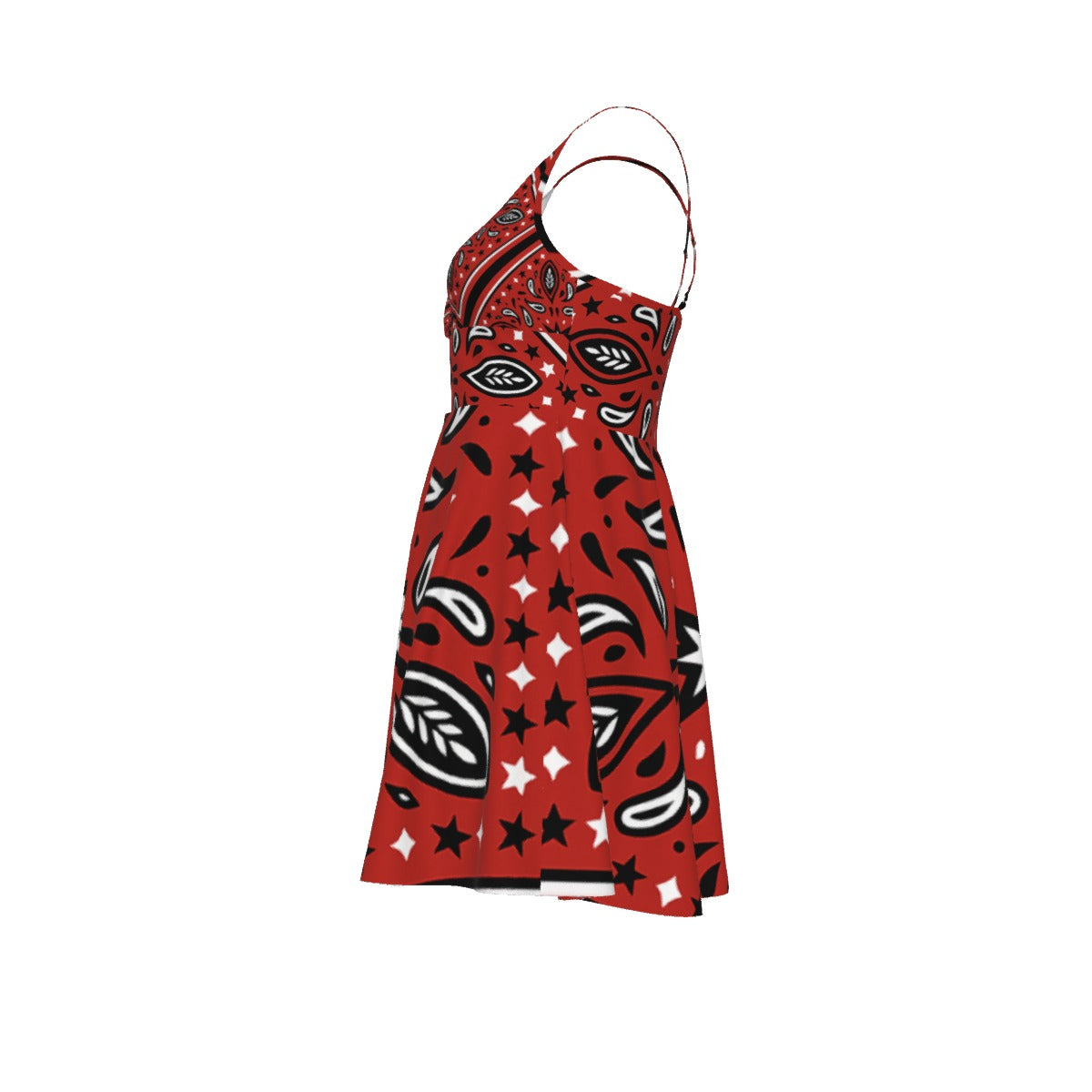 Women‘s Red Bandana Cross Cami Dress